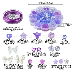 Наборы для изготовления браслетов из акрила и АБС-пластика с цветами и звездами «сделай сам»&nbsp;DIY-FS0006-51