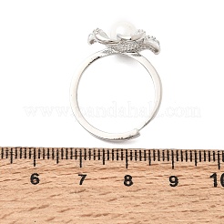 Verstellbare Fingerringe aus Messing mit Mikropavé-Fassung aus Zirkonia und Emaille&nbsp;CU-CBABA66-01A-P