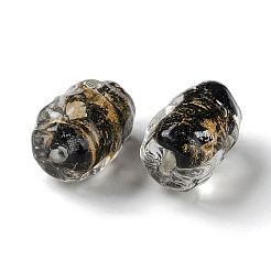 Нить золотых песочных бусин лэмпворк ручной работы LAMP-Z007-05E