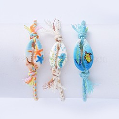 Регулируемые плетеные браслеты из бисера BJEW-JB05152