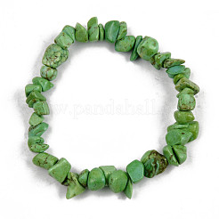 Эластичные браслеты с бусинами из синтетической бирюзы унисекс с чипом BJEW-S143-23