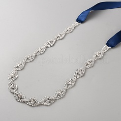 Metall voller Kristall Strass Pferdeauge Braut Taillengürtel für Hochzeitskleid&nbsp;AJEW-WH20080-65E-S