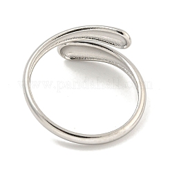 Некорневой 304 нержавеющая сталь каплевидной формы открытое кольцо-манжета для женщин&nbsp;RJEW-A043-19P