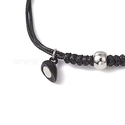 2шт регулируемые вощеные браслеты с подвесками для пары BJEW-TA00572