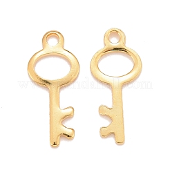 ステンレスペンダント201個  キー  24KGP本金メッキ  15x6.5x0.8mm  穴：1.4mm&nbsp;STAS-K217-54G
