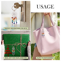 10 шт. брелок для ключей из натуральных и синтетических драгоценных камней&nbsp;KEYC-TAC00057