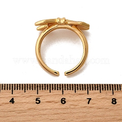 Латунные регулируемые манжеты открытые кольца для женщин&nbsp;LS-RJEW-Z097-03G-02