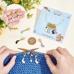 Подвесные маркеры петель с замком из сплава эмали HJEW-AB00125