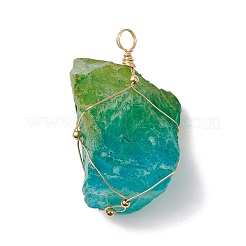 Colgantes grandes de cristal de cuarzo natural en bruto galvanizado&nbsp;PALLOY-JF02622-01