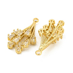 Латунные микропаве прозрачные подвески с фианитом&nbsp;KK-P263-10G