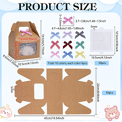 50 boîte rectangulaire en papier kraft pour desserts avec fenêtre visible&nbsp;CON-DR0001-13