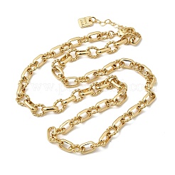 Halsketten aus Messing mit ovalen und gedrehten Ringgliedern für Damen&nbsp;NJEW-F366-08G