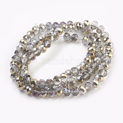 Стеклянные бусины с гальваническим покрытием &nbsp;GLAA-K027-HP-A02