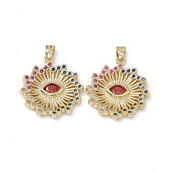 Латунные разноцветные подвески из кубического циркония&nbsp;KK-E068-VA220-2