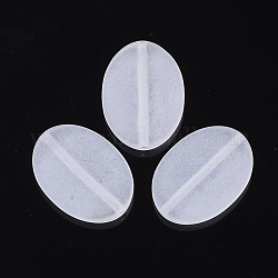 Perles en acrylique transparente, mat, ovale, fumée blanche, 29x21x6mm, trou: 1.8 mm, environ 218 pcs / 500 g