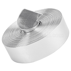 Similpelle cavo piatto, per decorare i cuscini, argento, 25x0.8mm, circa 5.47 iarde (5 m)/fascio