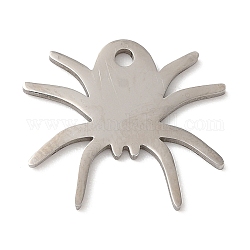 Colgantes de acero inoxidable Halloween 201, amuleto de araña, color acero inoxidable, 15.5x16.5x1mm, agujero: 1.5 mm