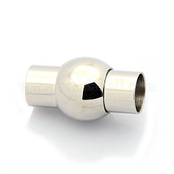 Spalte 304 Edelstahl-Magnet-Armband Spangen, mit Klebeenden, Edelstahl Farbe, 24x13.5 mm, Bohrung: 8 mm