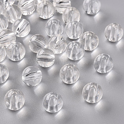Transparente Acryl Perlen, Runde, Transparent, 10x9 mm, Bohrung: 2 mm, ca. 940 Stk. / 500 g