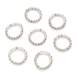 Brass Finger Rings, Rhinestone Crystal Rings, Engagement Wedding Band Rings for Women, Size 8, 18mm