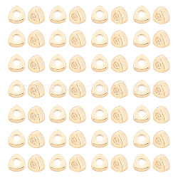 Dicosmétique 50 pièce de perles d'espacement triangulaires en forme de larme, petites perles triangulaires de 3 mm, perles de bouchon en laiton, perles en métal plaqué or 18 carats, fournitures pour la fabrication de bijoux artisanaux, Trou: 1mm