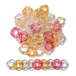 Transparent Acrylic Linking Rings, AB Color Plated, Quick Link Connectors, For Jewelry Curb Chains Making, Twist, Mixed Color, 31.5x29.5x7mm, Inner Diameter: 11x17mm
