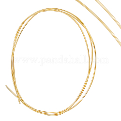 PandaHall Elite 50CM Sterling Silver Wire, Round, Golden, 20 Gauge, 0.8mm