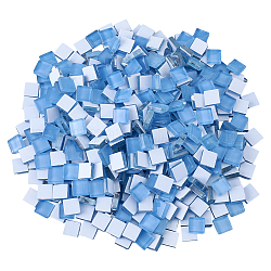 DICOSMETIC 400G Glass Mosaic Tiles, Square Mosaic Tiles, for DIY Mosaic Art Crafts, Picture Frames and More, Cornflower Blue, 10x10x3.5mm, about 450pcs