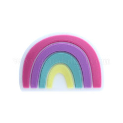 Perle focali in silicone ecologico per uso alimentare, masticare perline per i denti, fare collane fai-da-te fai-da-te, arcobaleno, colorato, 18x25mm