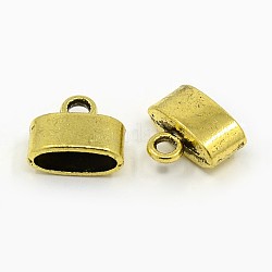 Tibetan Style Alloy Cord Ends, Cadmium Free & Nickel Free & Lead Free, Antique Golden, 10x11.5x5mm, Inner Diameter: 9x3mm, Hole: 2mm, about 700pcs/1000g