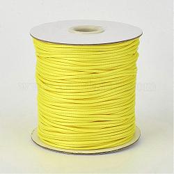 Экологически чистый корейский вощеный шнур из полиэстера, желтые, 2 мм, о 90yards / рулон (80 м / рулон)
