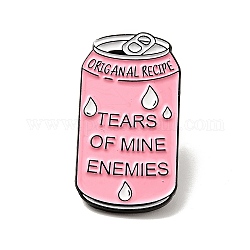 Wort Tränen meiner Feinde Emaille-Pin, Elektrophorese-Getränkebrosche aus schwarzer Legierung für Rucksackkleidung, rosa, 30x16.5x2 mm
