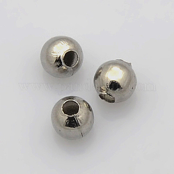 Round 316 perle distanziali in acciaio inossidabile chirurgico, colore acciaio inossidabile, 4mm, Foro: 1.5 mm