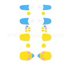 Pegatinas de arte de uñas de tapa completa, autoadhesivo, para decoraciones con puntas de uñas, amarillo, 10x5.5 cm