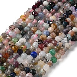 Granos de piedras preciosas naturales & sintéticas hebras, facetados, redondo, 3.5~4.5mm, agujero: 0.7 mm, aproximamente 107 pcs / cadena, 15.55 pulgada (39.5 cm)