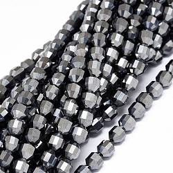 Brins de perles en pierre térahertz naturelle, facette, Toupie, perles de prisme à double pointe, 5~6x6mm, Trou: 0.7mm, Environ 67 pcs/chapelet, 15.35 pouce (39 cm)