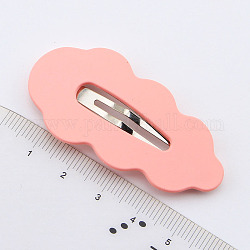 Cute Cream Color Leaf Shape Alloy Snap Hair Clips, Non-Slip Barrettes Hair Accessories for Girls, Women, Pink, 54mm
