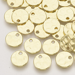 Charms in lega, rotondo e piatto, oro chiaro, 10x1mm, Foro: 1.5 mm