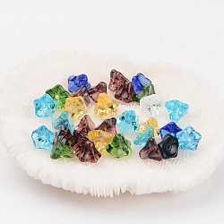 Glass Flower Beads, Morning Glory, Mixed Color, 6x9mm, Hole: 0.8mm
