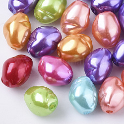 Perles d'imitation perles en plastique ABS, ovale, couleur mixte, 13.5x10.5mm, Trou: 1.5mm, environ 690 pcs/500 g