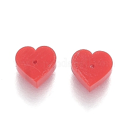 Poussoirs d'oreilles en silicone, dos d'oreille, cœur, rouge, 5.2x5.7x3.5mm, Trou: 0.5mm