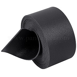 GORGECRAFT Black Leather Strap 2m x 37.5mm Double-Sided Lychee Pattern Flat Leather Cord 1.8mm Thick Imitation Leather Strip for DIY Craft Projects Pet Collars Belts Jewelry Making Wrapping Threads