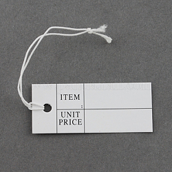 Carte di prezzo della carta, può essere legato ai prodotti, rettangolo, bianco, 40x17x0.3mm
