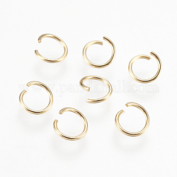 304 Edelstahl offenen Ringe springen, golden, 21 Gauge, 6x0.7 mm, Innendurchmesser: 4 mm, 1000 Stück / Beutel