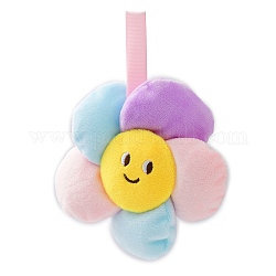 Tournesol avec visage souriant, décorations à pendentif en tissu en peluche, pour la décoration de sac, porte-clés cadeau enfant pendentif, colorées, 15.5 cm