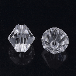 Perles en acrylique transparente, Toupie, clair, 5x5mm, Trou: 1.5mm, environ 9433 pcs/500 g