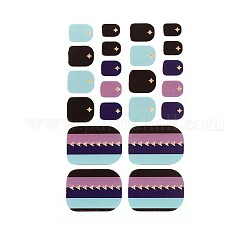 Full Cover Toe Nail Art Stickers, Self Adhesive, with Glitter Powder, Nail Art Decoration for Women, Star Pattern, Colorful, 3-3/4x2-1/4 inch(9.5x5.8cm), 22pcs/sheet