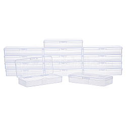 Прозрачные пластиковые бусины, с откидными крышками, откидная крышка, прямоугольные, белые, 10.1x4.5x1.8 см, Внутренний размер: 9.7x4.1 см