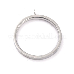 304 Stainless Steel Finger Ring Settings, Loop Ring Base, Stainless Steel Color, US Size 7(17.3mm), 2mm, Hole: 2mm, Inner Diameter: 17.3mm