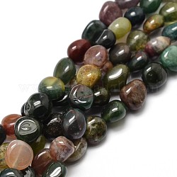 Pépites naturelles agate indiennes brins de perles, pierre roulée, 5~10x6~7x3~7mm, Trou: 1mm, environ 14.9 pouce ~ 15.7 pouces